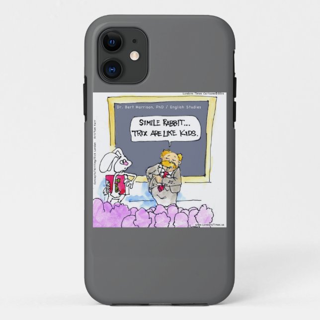 Capa Para iPhone 11 Coelho Engraçado Grammar Polícia iPhone5 Caso (Verso)