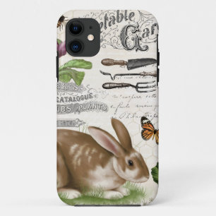 Capa Para iPhone 11 Coelho francês do Jardim Vermelho