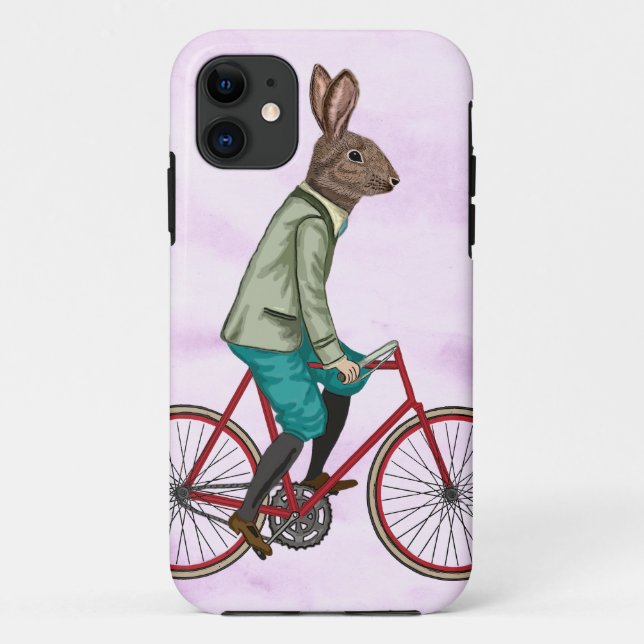 Capa Para iPhone 11 Coelho Na Bicicleta 3 (Verso)