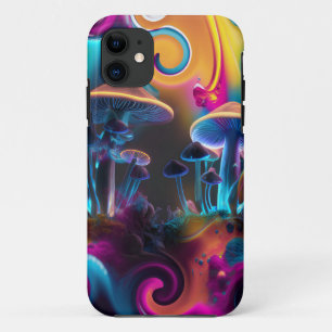 CAPA PARA iPhone 11 COGUMELO ARTÍSTICO PSICODÉLICO ELEGANTE MODERNO