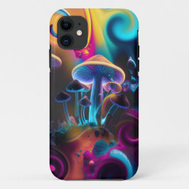 CAPA PARA iPhone 11 COGUMELO ARTÍSTICO PSIQUEDÉLICO MODERNO