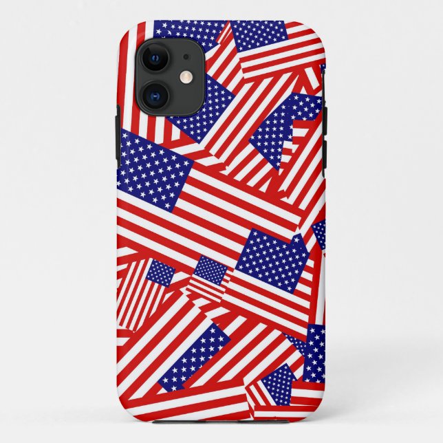 Capa Para iPhone 11 Colagem da bandeira americana (Verso)