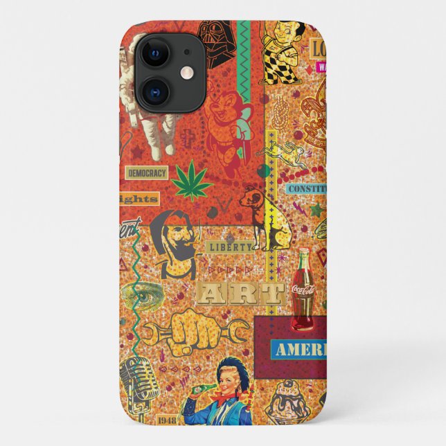 Capa Para iPhone 11 Colagem de Caracteres-1 iPhone / iPad case (Verso)