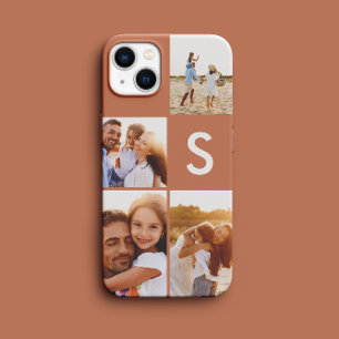 Capa Para iPhone 11 Colagem de fotos moderna monograma inicial terraco