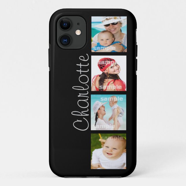 Capa Para iPhone 11 Colagem de Fotos Personalizada Personalizável (Verso)