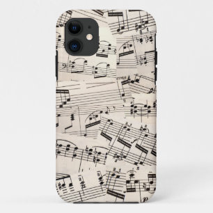 Capa Para iPhone 11 Colagem de Música de Folha
