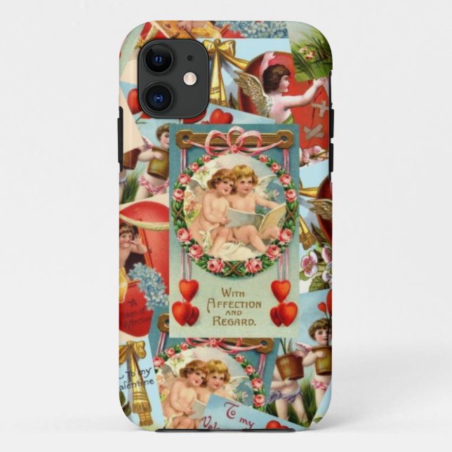 Capa Para iPhone 11 Colagem de Valentines antigos (Verso)