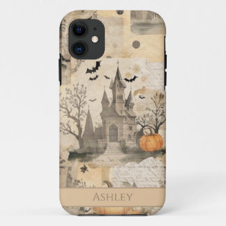 Capa Para iPhone 11 Colagem do Vintage Halloween Personalizada