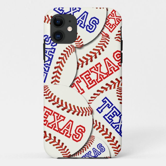 Capa Para iPhone 11 Colagem dos basebol de Texas (Verso)