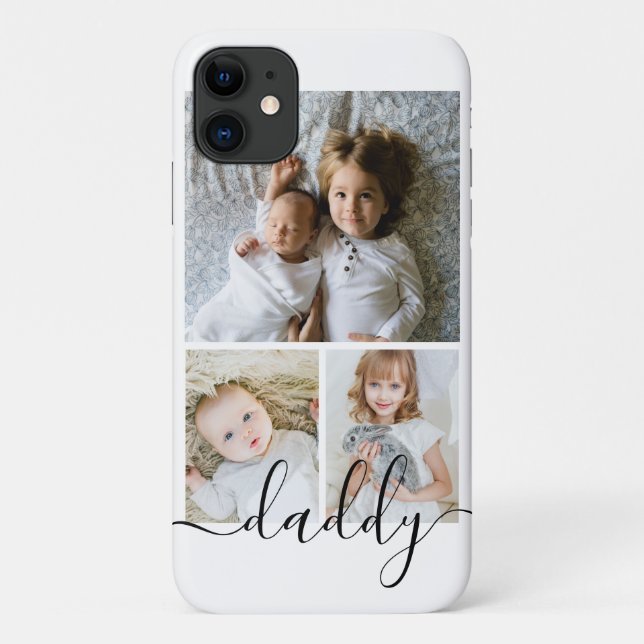Capa Para iPhone 11 Colagem Personalizada de Fotos e Texto (Verso)