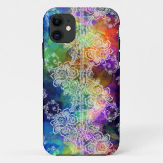 Capa Para iPhone 11 Colar Branco Sobre O Papel Tecido Arco-Íris - Matr