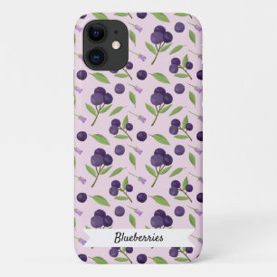 Capa Para iPhone 11 Coleção de padrões da cesta de fruta - Airelas azu