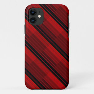 Capa Para iPhone 11 Coleta de Patches Geométricas Vermelha e Preta