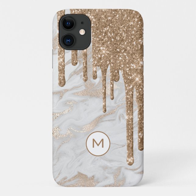 Capa Para iPhone 11 Colírio Dourado Monograma (Verso)