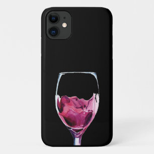 Capa Para iPhone 11 Coloração aquosa da rede de vinho tinto