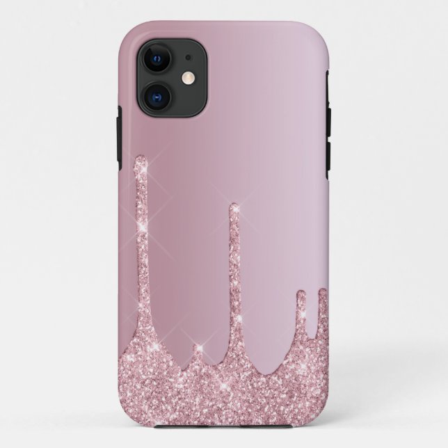 Capa Para iPhone 11 Coloração rosa-rosa-na moda elegante pingos de our (Verso)