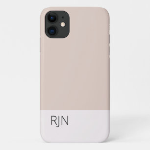 Capa Para iPhone 11 Colorblock Editável de Cinzas Rosa Esbranquiçado