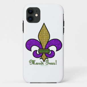 Capa Para iPhone 11 Colorida Mardi Gras Fleur De Lis