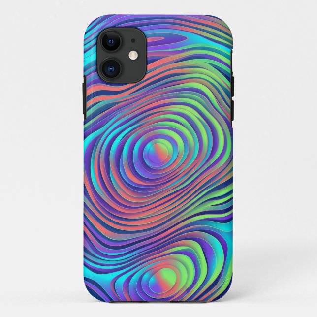Capa para iPhone 11 com Padrão de Redemoinho Abstr (Verso)