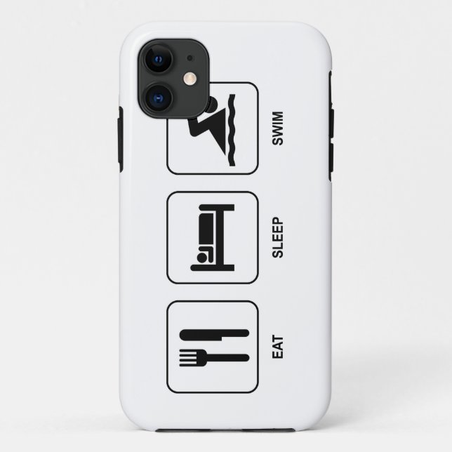 Capa Para iPhone 11 Coma a natação do sono (Verso)