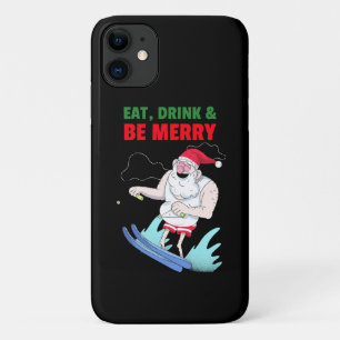 Capa Para iPhone 11 Coma, Beba & Se Divirta Natal