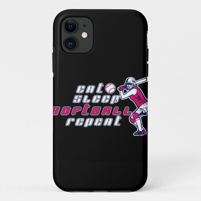 Capa Para iPhone 11 Coma o Softball Repetitivo Presente Legal para Mul (Verso)