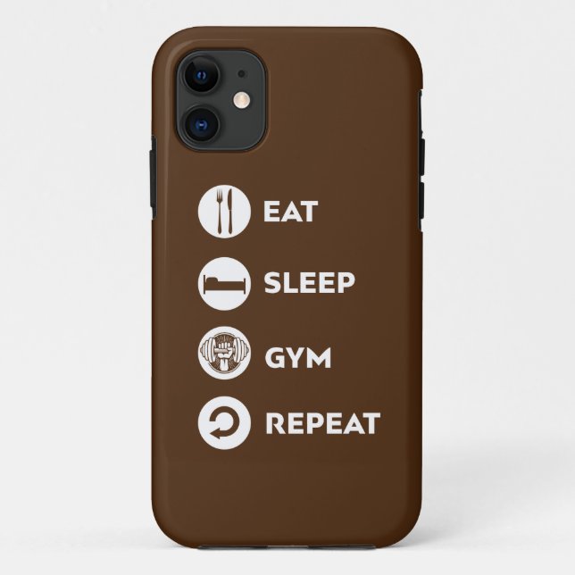 CAPA PARA iPhone 11 COMA REPETIR GYM DE SONO  (Verso)