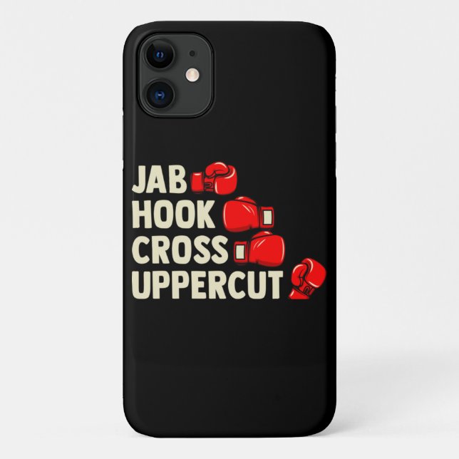 Capa Para iPhone 11 Combate às Artes Marciais Mistas - Jab Hook Cross  (Verso)