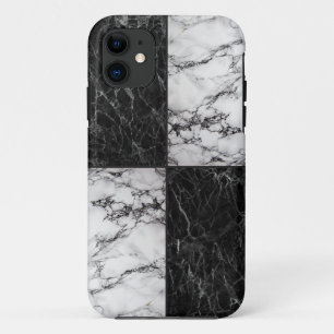 Capa Para iPhone 11 Combinação de mármore branco e preto