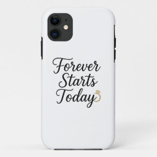 Capa Para iPhone 11 Começa Para Sempre Hoje - Camiseta Citação Românti
