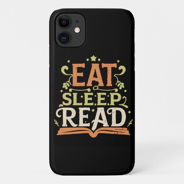 Capa Para iPhone 11 Comer Dormir Ler, Leitura Divertida (Verso)