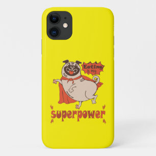 Capa Para iPhone 11 Comer é o meu super poder, estilo cômico de manto