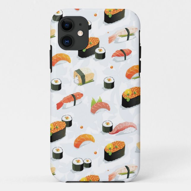 Capa Para iPhone 11 Comida japonesa: Teste padrão do sushi (Verso)