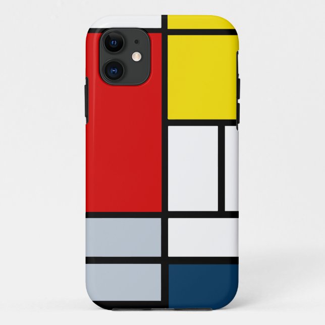 Capa Para iPhone 11 Composição de Piet Mondrian (Verso)