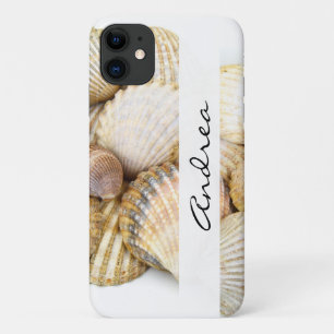 Capa Para iPhone 11 Conchas, Conchas, Conchas de Cockle, Seu Nome