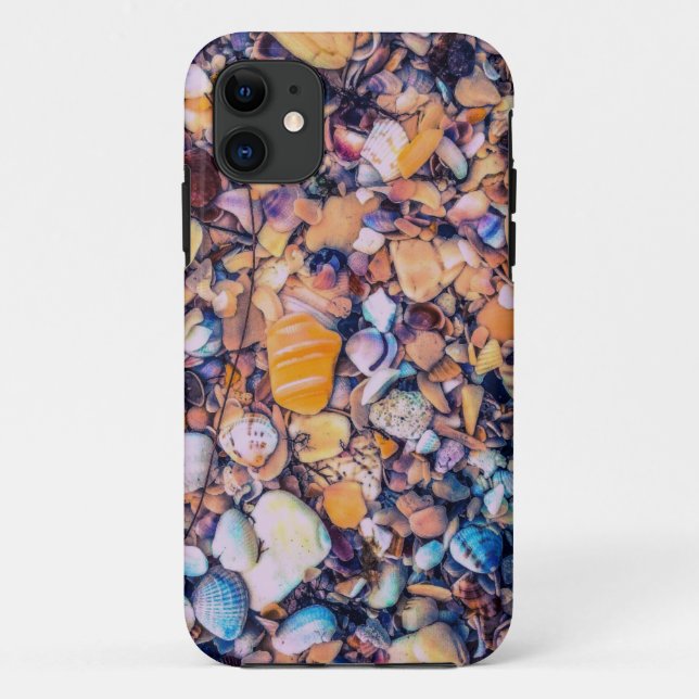Capa Para iPhone 11 Conchas e bolhas de mar (Verso)