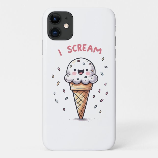 Capa Para iPhone 11 Cone de Sorvete I Scream com Confeitos (Verso)