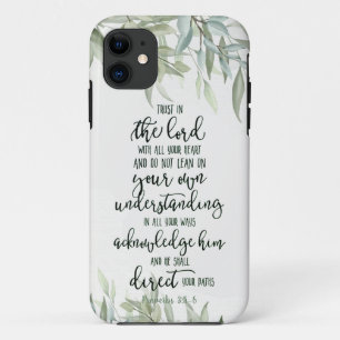 Capa Para iPhone 11 Confie no Senhor floral