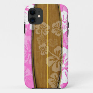 Capa Para iPhone 11 conselho de surf PixDezines+fundo hibiscus/diy