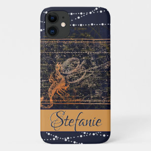 Capa Para iPhone 11 Constelação Scorpio Azul Escuro