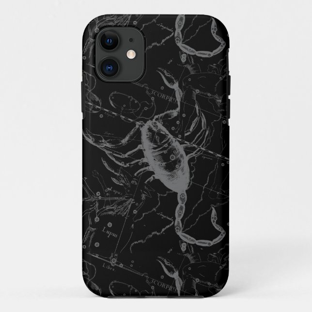 Capa Para iPhone 11 Constelação Scorpio Hevelius cerca de 1690 em pret (Verso)