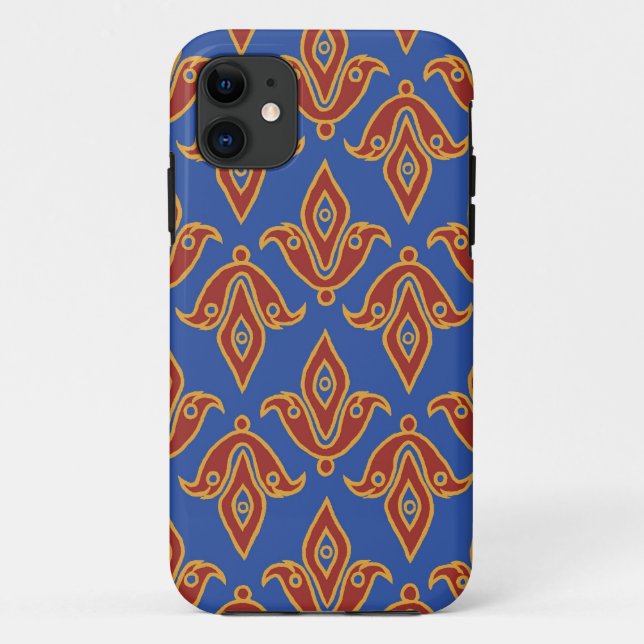 Capa Para iPhone 11 Contorno de efeitos Dourados do Fleur-de-Lys, verm (Verso)