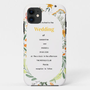 Capa Para iPhone 11 Convite para Festa no Jardim com Arco Floral de Fl