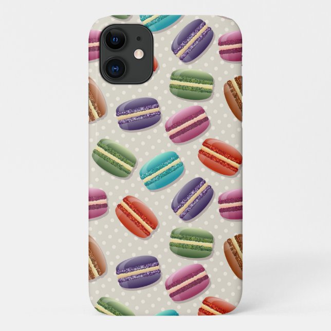 Capa Para iPhone 11 Cookies Franceses, Macarões, Macaron Cookies, Pont (Verso)