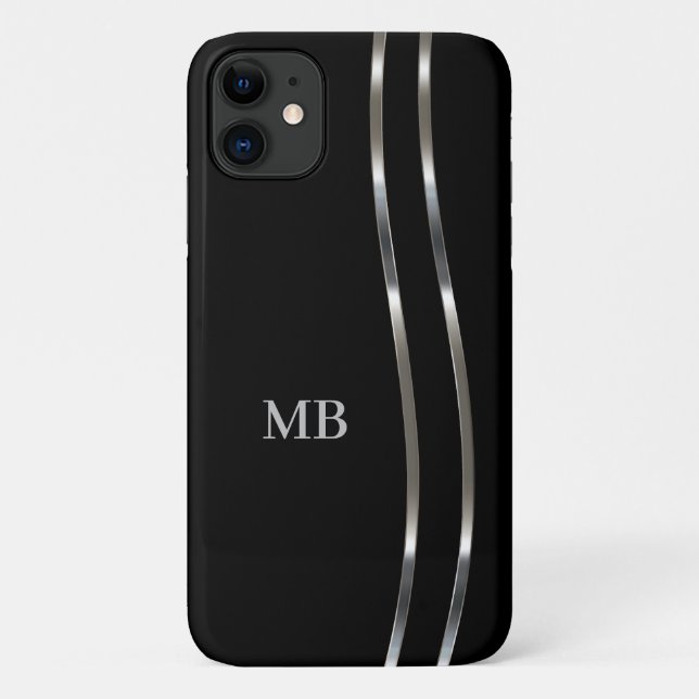 Capa Para iPhone 11 Cool Monograma Comercial Moderna para Homens (Verso)