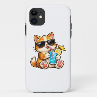 Capa Para iPhone 11 Cool Summer Cat