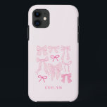 Capa Para iPhone 11 Coquette Girly Arcos Rosa<br><div class="desc">Coquete e capa de telefone branca com ilustração desenhada à mão de arcos rosa.</div>