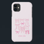 Capa Para iPhone 11 Coquette Girly Arcos Rosa<br><div class="desc">Coquete e capa de telefone branca com ilustração desenhada à mão de arcos rosa.</div>