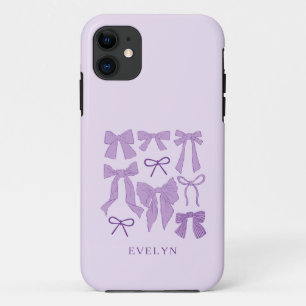 Capa Para iPhone 11 Coquette Girly Arcos Roxo