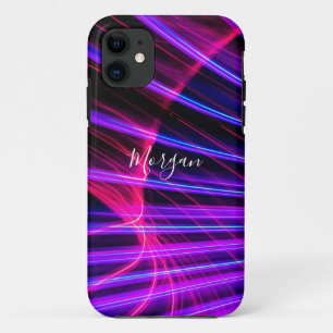 Capa Para iPhone 11 Cor Curva Claro, Nome Escuro, Script Branco
